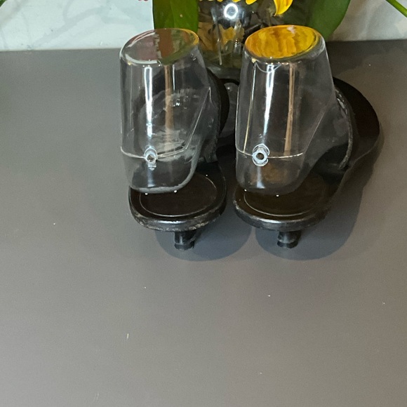 GUCCI Lifford GG Black Kitten Heel Sandals Double G Logo Preppy Classic - Picture 2 of 6